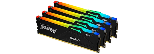 128GB Kingston FURY Fury Beast RGB [DDR5, 5200MHz, 4 x 32GB]