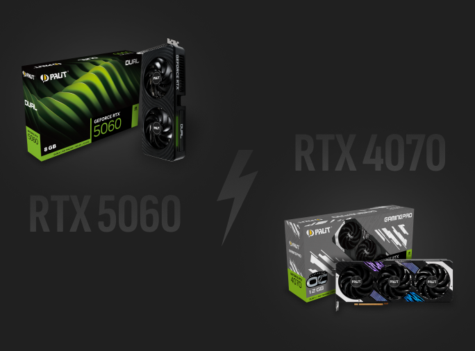 RTX 5060 vs RTX 4070 - сравнение видеокарт в играх